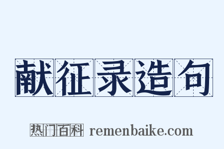 献征录造句是什么意思的图片